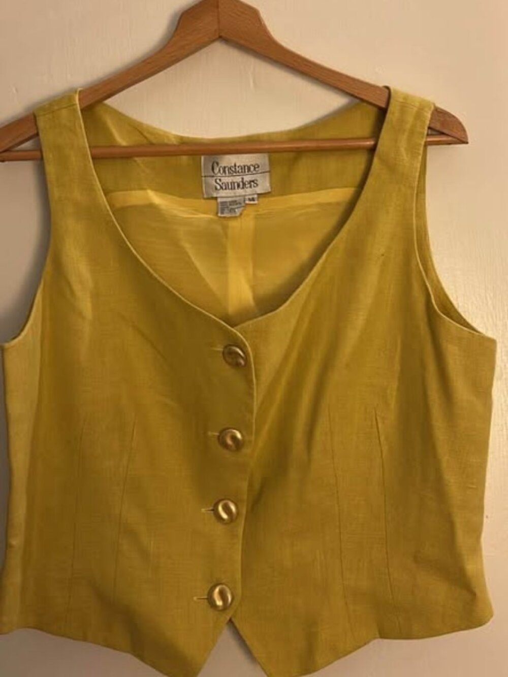 Vintage Constance Saunders Linen Vest